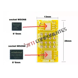 Adaptador Wson8 Dfn8 Mlf8 Qfn8 Sop8 Para Dip8  Universal Tl866. Ch341a, RT809F, TNM5000