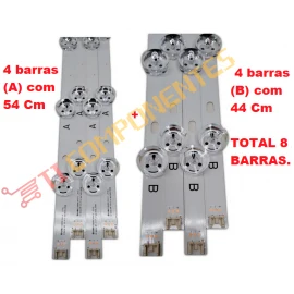 KIT BARRA DE LED TV LG 47LB5500, 47LB5600, 47LB5800, 47LB6500, Aluminio - novo 