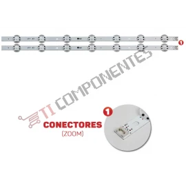 KIT Barras De Led 43UJ6525 43UJ6545 43UJ6565 43UJ6585 Aluminio - novo 