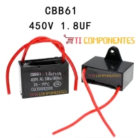 Capacitor 1,8UF 450V CBB61 Partida Ventilador 
