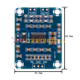Placa áudio Amplificador estéreo classe D, 8-18v DC TPA3110 2x15w_SMD