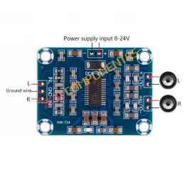 Placa áudio Amplificador estéreo classe D, 8-18v DC TPA3110 2x15w_SMD