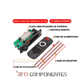Placa Decodificadora Usb Bluetooth C/ Amp 200W Placa Decodificadora Usb Bluetooth C/ Amp 200W