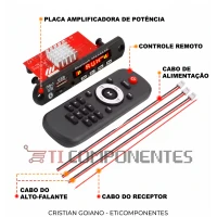 Placa Decodificadora Usb Bluetooth C/ Amp 120W Placa Decodificadora Usb Bluetooth C/ Amp 120W
