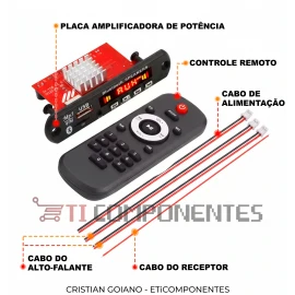 Placa Decodificadora Usb Bluetooth C/ Amp 120W Placa Decodificadora Usb Bluetooth C/ Amp 120W